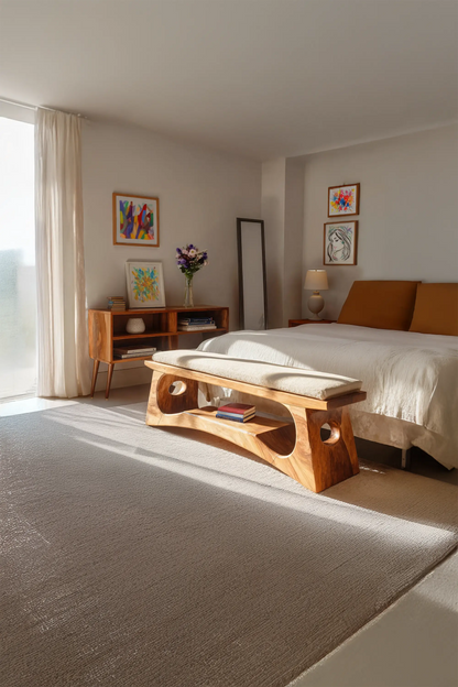 Modern Wooden Bench For Natural Bedroom Decor - view 2 of 7