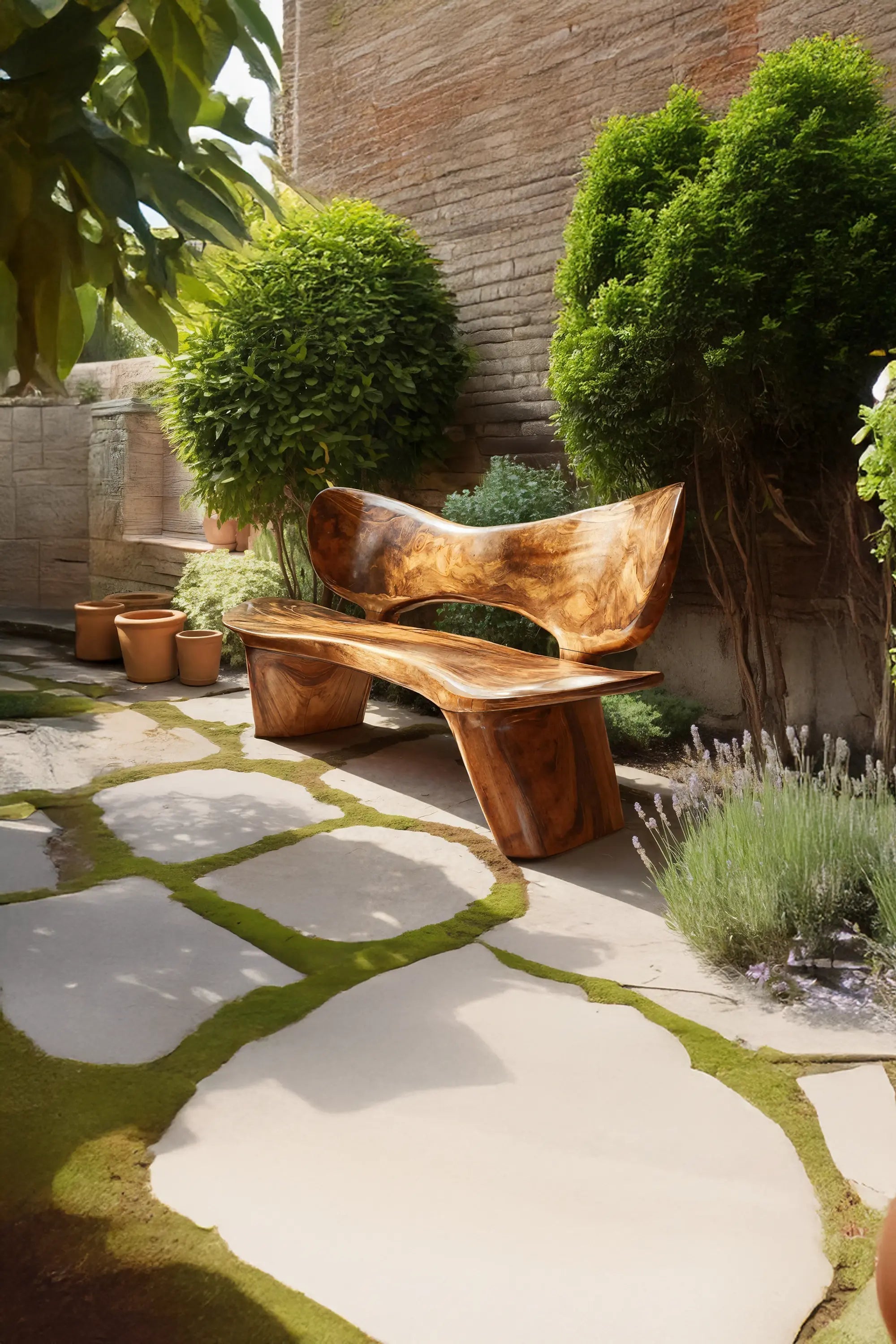 Handcrafted Outdoor Wooden Bench For Serene Garden Corners - view 2 of 7