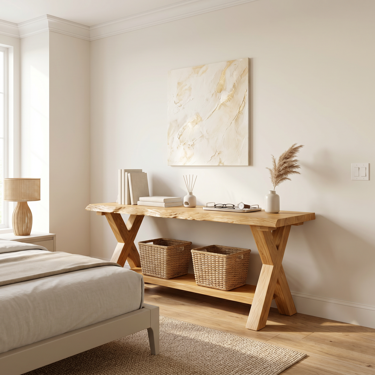Rustic Console Table Farmhouse Sofa - view 5 of 8
