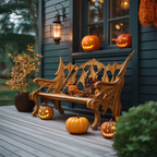 Mid Century Solid Wood Halloween Bench For Festive Outdoor Decor - view 4 of 7
