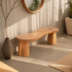 Organic Curved Wood Bench For Garden Or Entryway - view 5 of 8