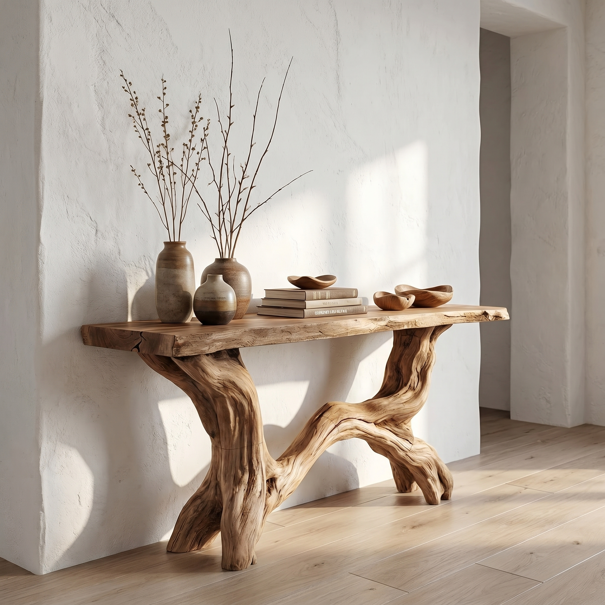 Live Edge Console Table Solid Wood Rustic Driftwood Gift - view 5 of 8