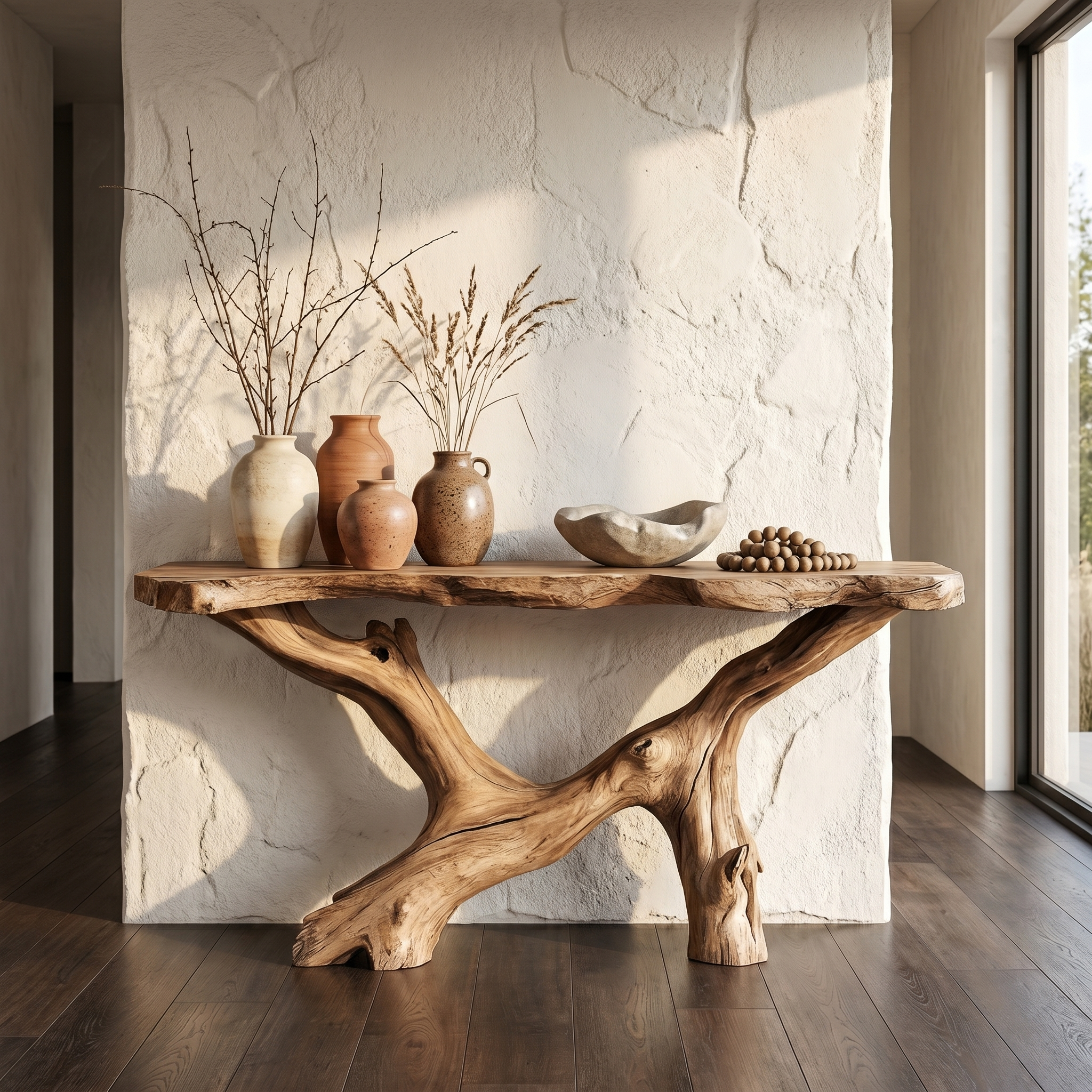 Live Edge Console Table Natural Wood Rustic Handmade Gift - view 5 of 8