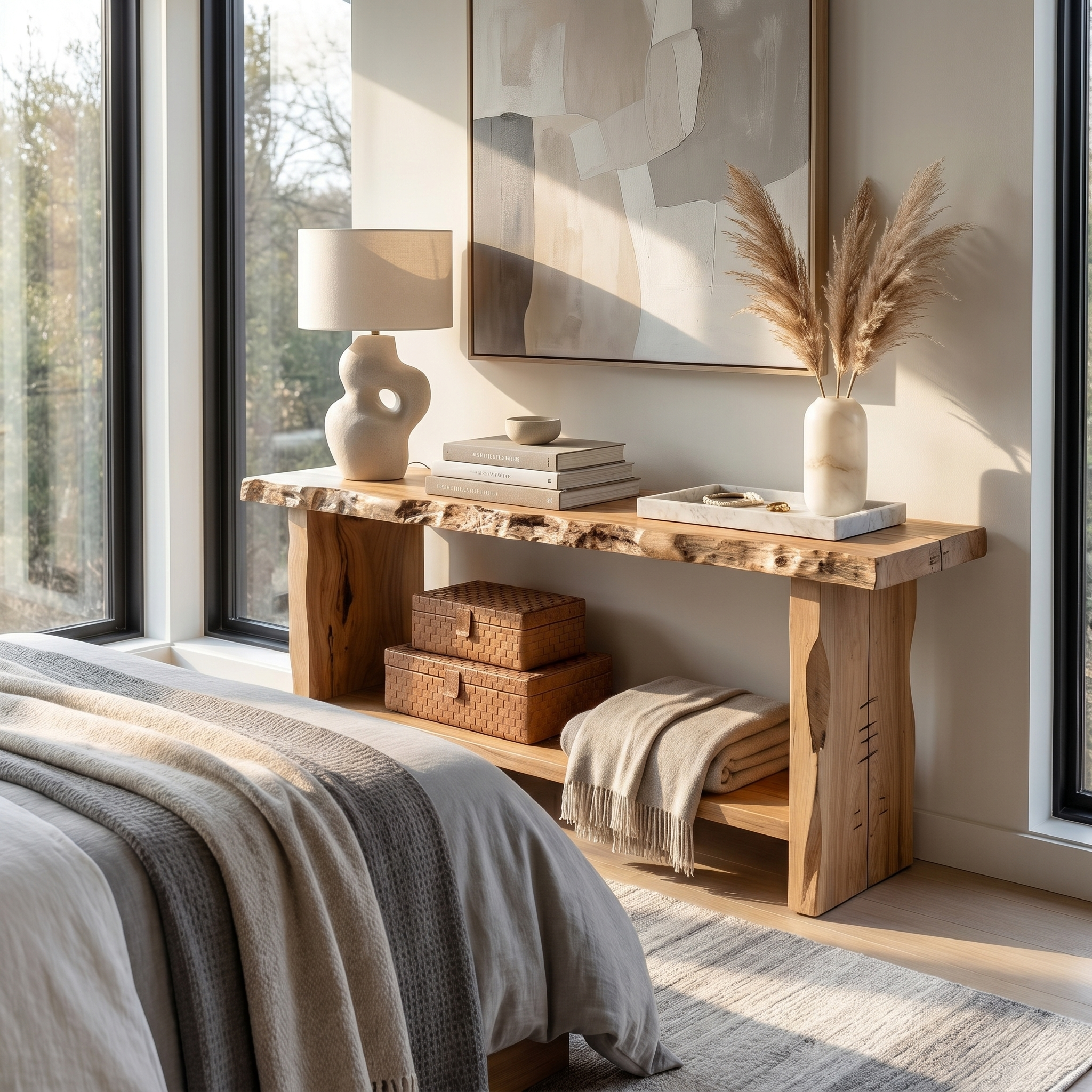 Rustic Live Edge Console Table Dining Room Entryway - view 5 of 8
