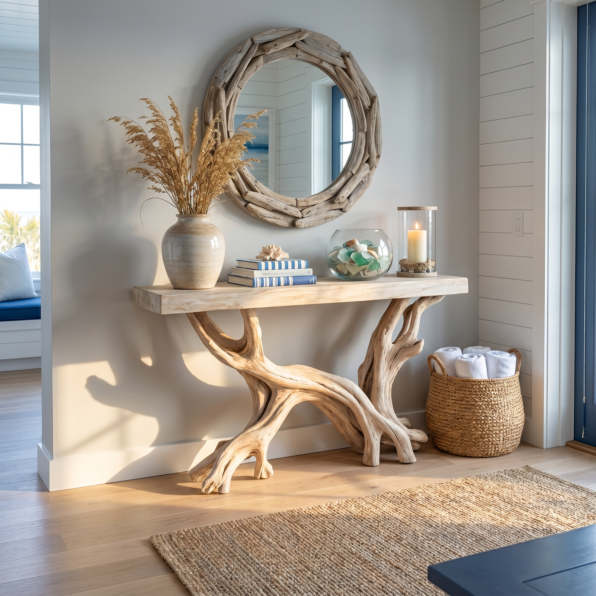 Rustic Coastal Console Table Living Room And Hallway - view 5 of 8