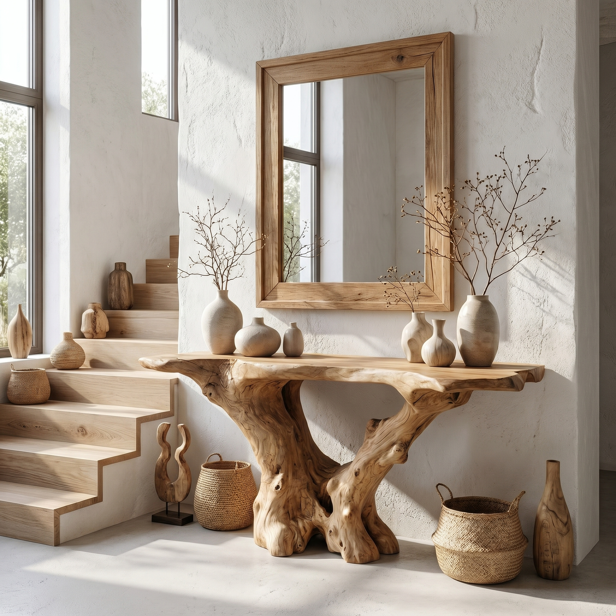 Rustic Handcrafted Wood Console Table Living Room - view 5 of 8