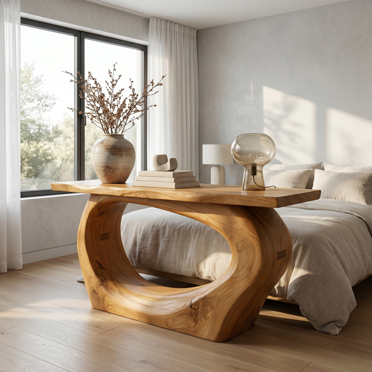 Handcrafted Sculpted Console Table  Living Room Interior Feature Accent - view 5 of 8