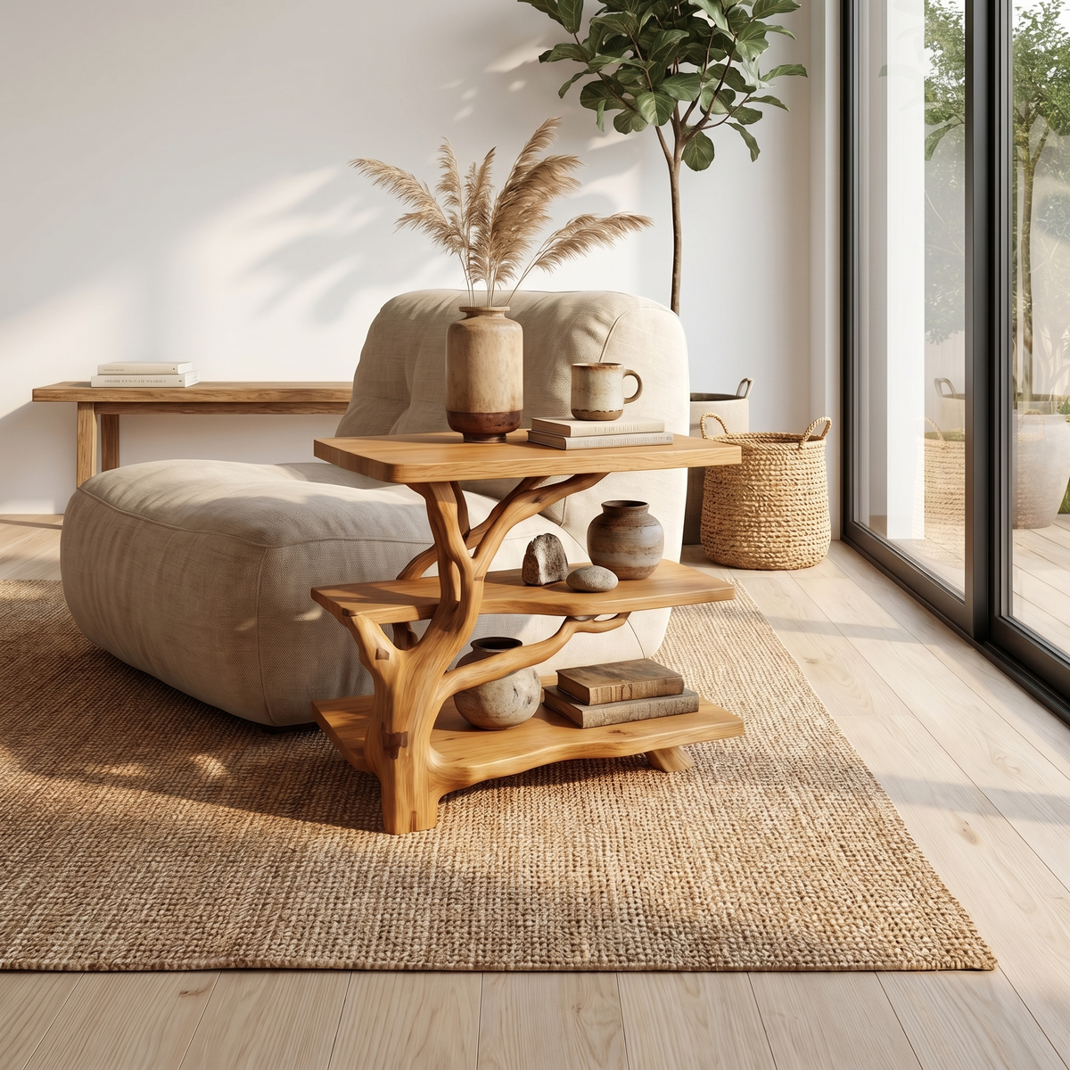 Rustic Tree Bedside Table Bedroom - view 5 of 8