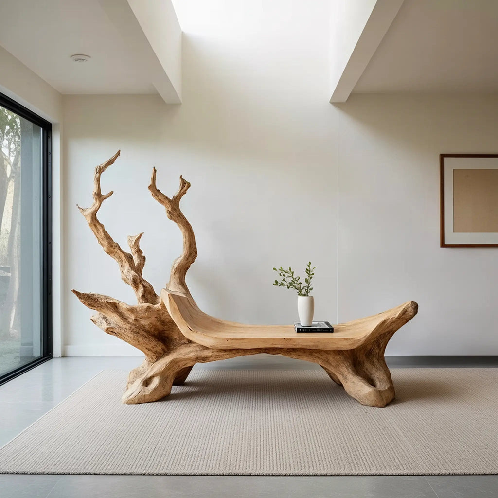 Mid Century Wooden Bench For Modern Living Room Decor - view 5 of 8