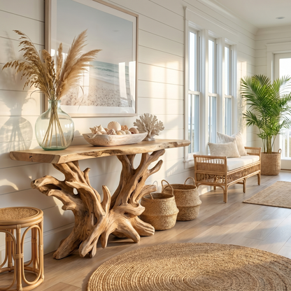 Coastal Rustic Organic Console Table Living Room And Bedroom - view 5 of 8