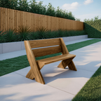 Modern Outdoor Bench With Angled Legs For Garden Patio And Backyard - view 5 of 8