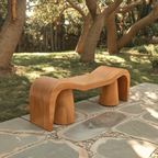 Contemporary Sculpted Wood Bench For Garden Or Patio - view 5 of 8