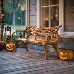 Mid Century Solid Wood Halloween Bench For Outdoor Design - view 5 of 8
