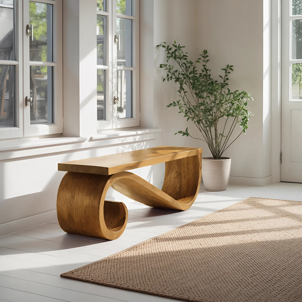 Organic Sculptural Bench For Entryway Or Living Room - view 5 of 8