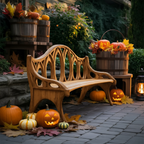 Farmhouse Solid Wood Halloween Bench For Outdoor Porch Design - view 5 of 8
