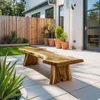 Minimalist Live Edge Outdoor Bench For Entryway Or Patio - view 5 of 8
