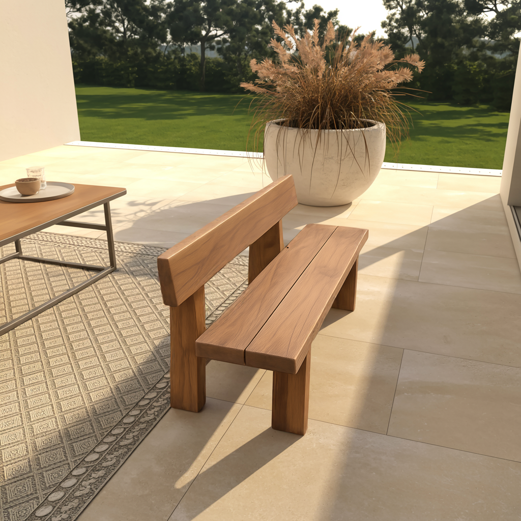 Minimalist Outdoor Garden Bench For Patio Balcony Courtyard - view 5 of 8