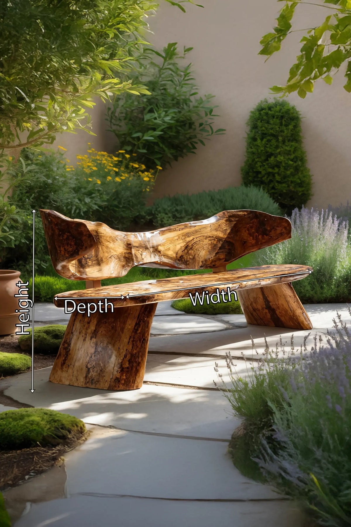 Farmhouse Ergonomic Wood Bench For Backyard Retreat - view 7 of 7