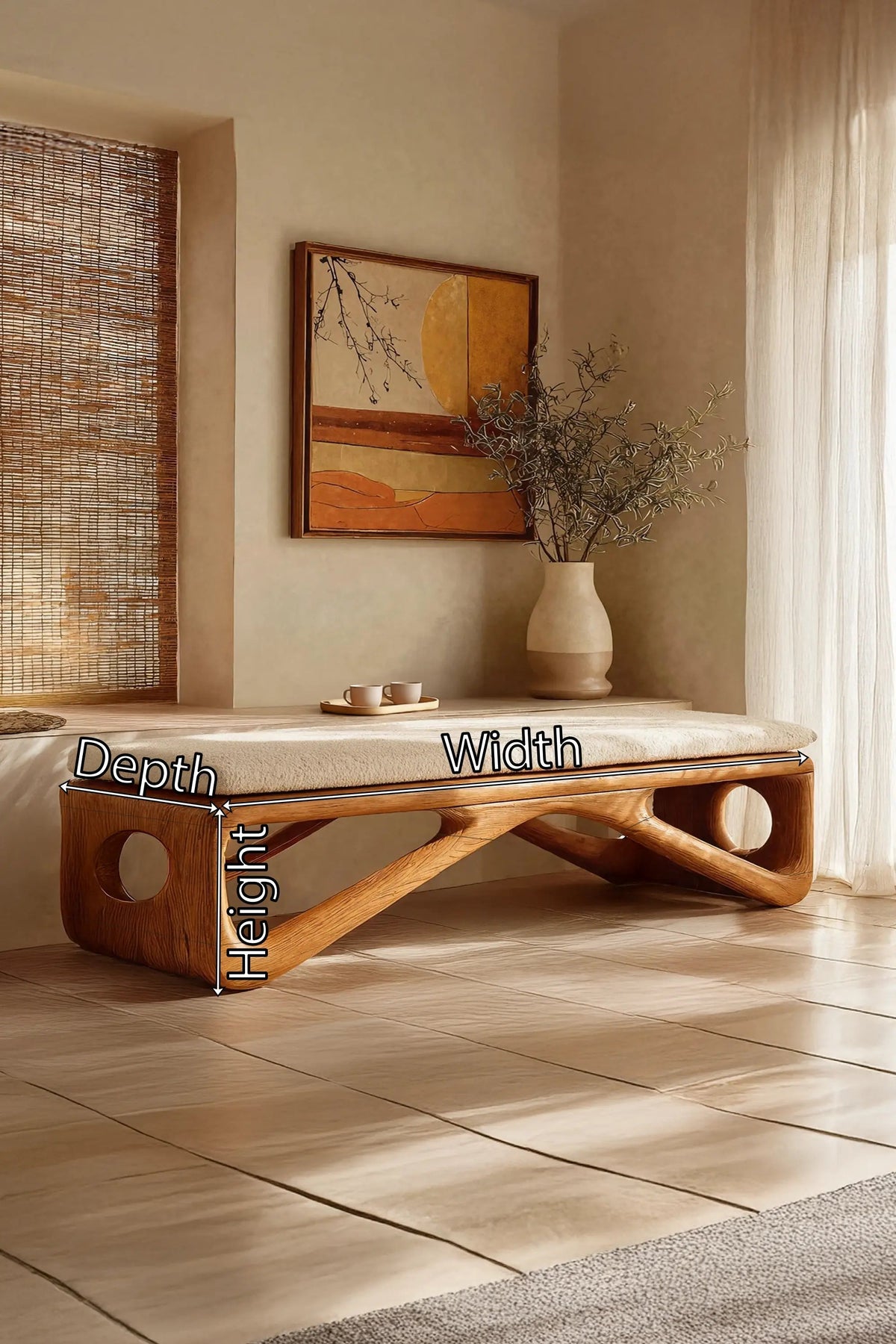 Farmhouse Wooden Bench For Cozy Bedroom Corners - view 7 of 7