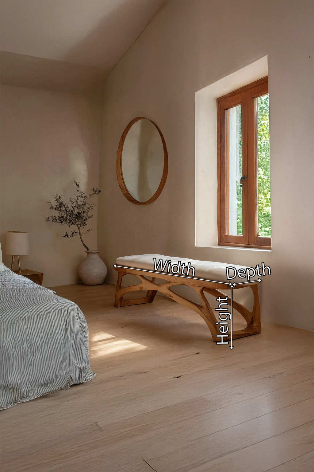 Minimalist Wooden Bench For Bedroom Interior Accent - view 7 of 7