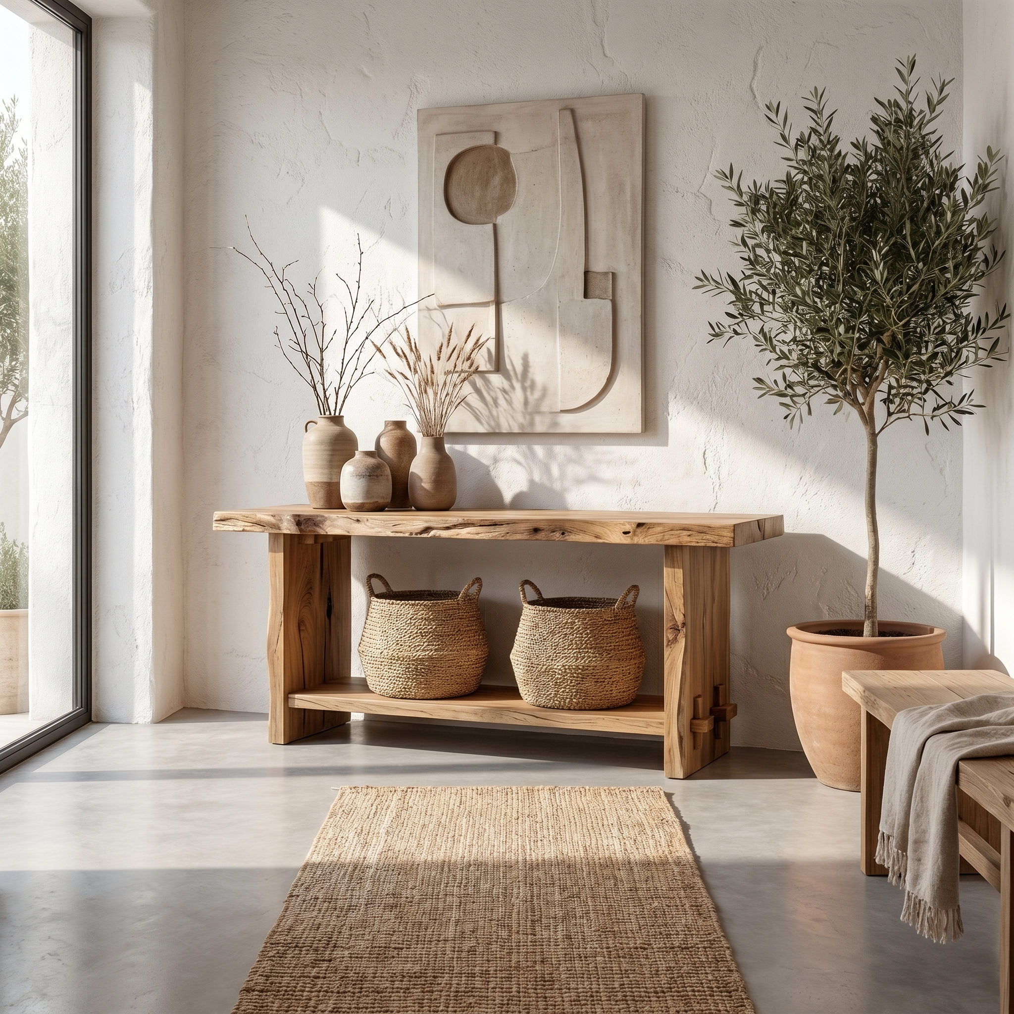Rustic Live Edge Console Table Dining Room Entryway - view 3 of 8