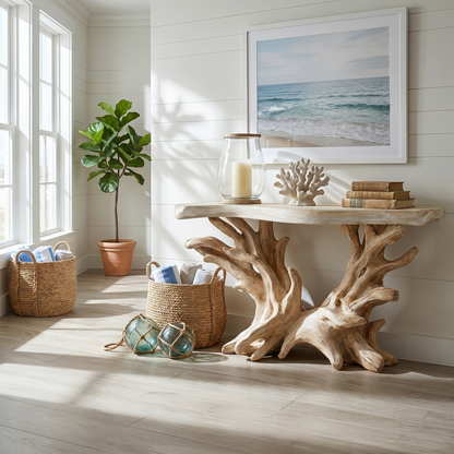 Coastal Rustic Organic Console Table Living Room And Bedroom - view 3 of 8