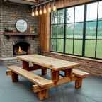 Minimalist Outdoor Picnic Table With Benches For Garden Or Cabin - view 2 of 8