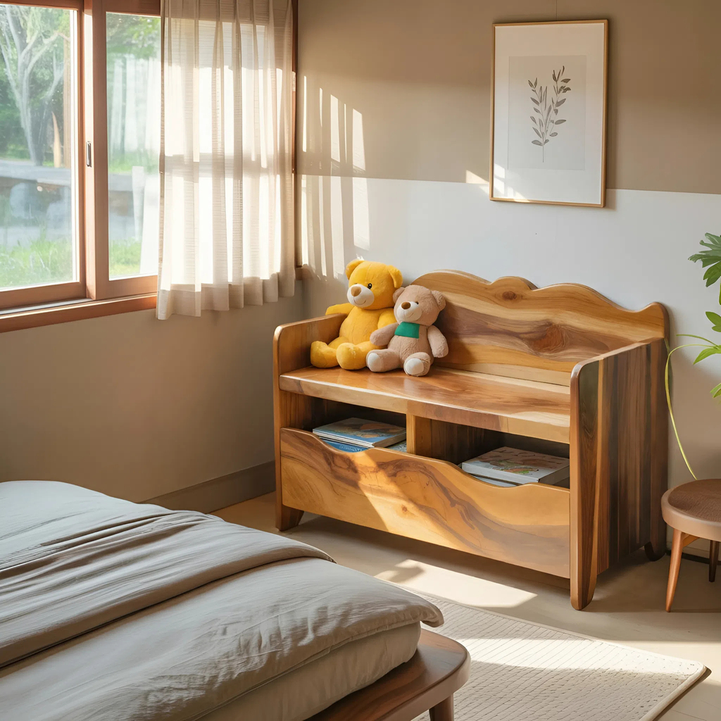 Montessori Bench With Book Storage For Kids Room Entryway And Playroom - view 2 of 8