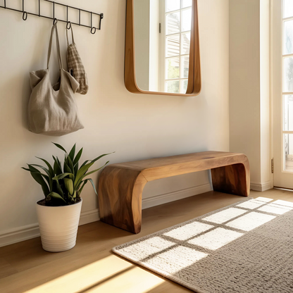 Contemporary Bench With Curved Design For Entryway - view 2 of 8
