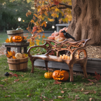 Mid Century Solid Wood Halloween Bench For Outdoor Design - view 2 of 8