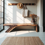 Architectural Bench With Sculpted Z Base For Entryway - view 6 of 8