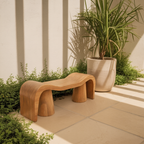 Contemporary Sculpted Wood Bench For Garden Or Patio - view 2 of 8