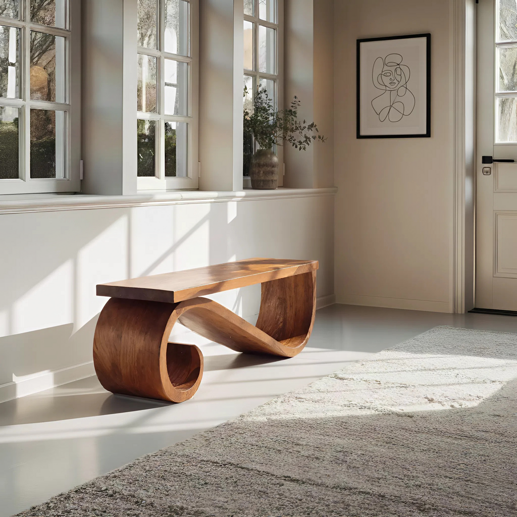 Organic Sculptural Bench For Entryway Or Living Room - view 3 of 8