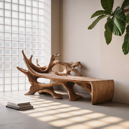 Farmhouse Wooden Bench Outdoor Seating For Classic Porches - view 2 of 8