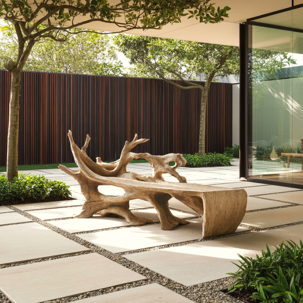 Farmhouse Wooden Bench Outdoor Seating For Classic Porches - view 3 of 8