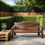 Rustic Outdoor Wooden Bench With Curved Backrest For Garden Or Porch - view 3 of 8