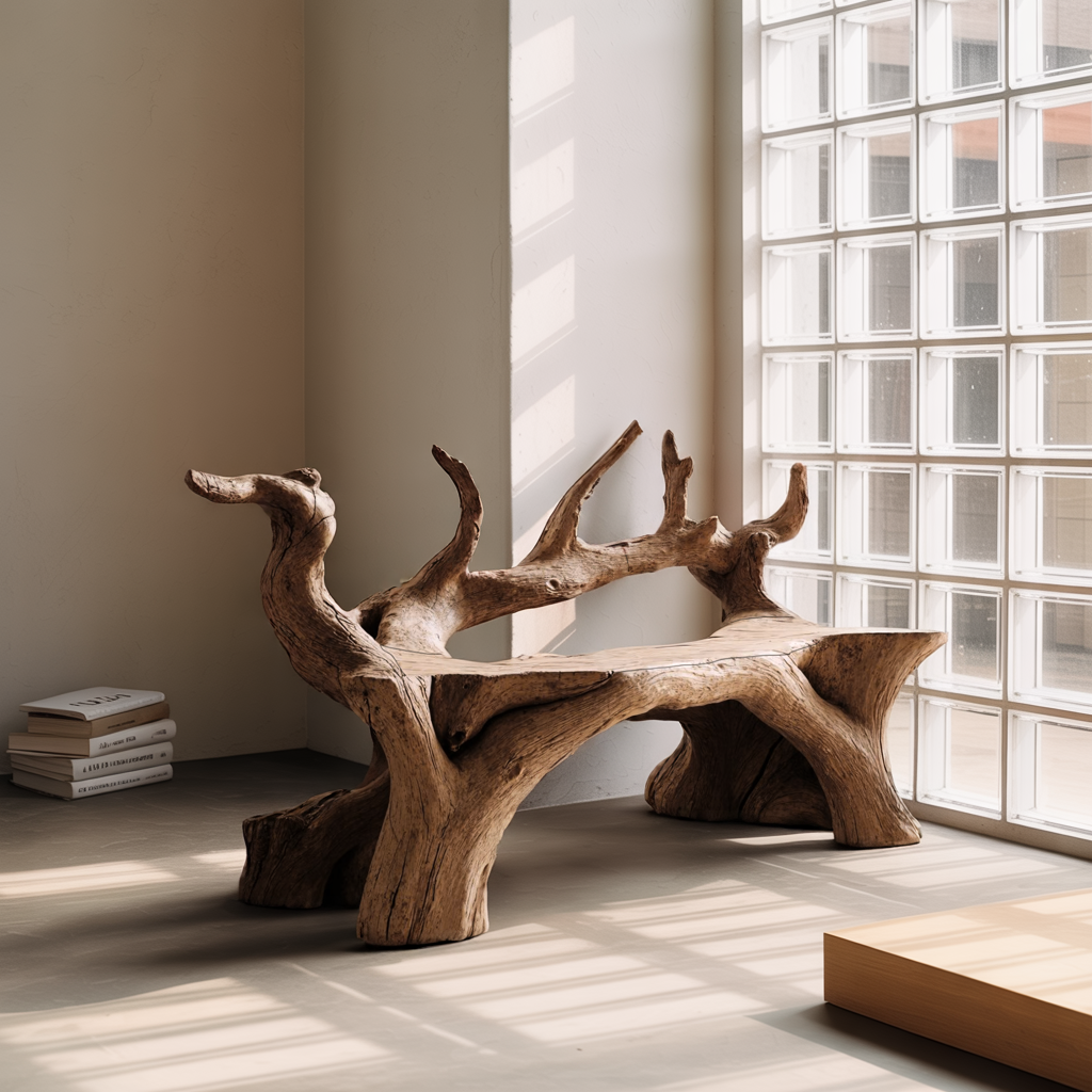 Handcrafted Wooden Bench For Custom Made Living Room Furniture - view 3 of 8