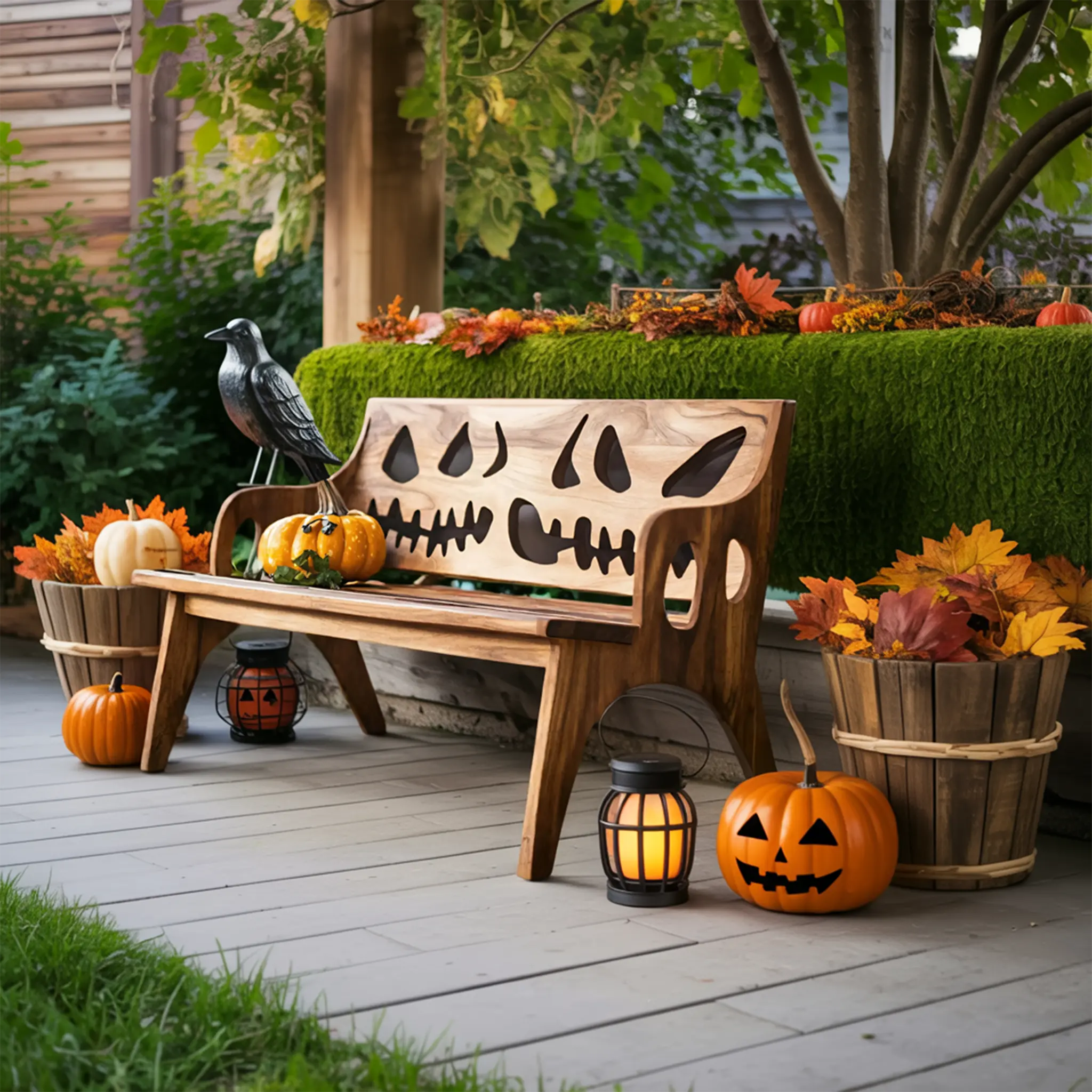 Rustic Wooden Bench For Living Room Vintage Furniture Decor - view 3 of 8
