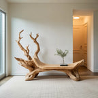 Mid Century Wooden Bench For Modern Living Room Decor - view 2 of 8