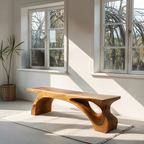 Organic Live Edge Bench For Modern Entryway Or Living Room - view 2 of 8