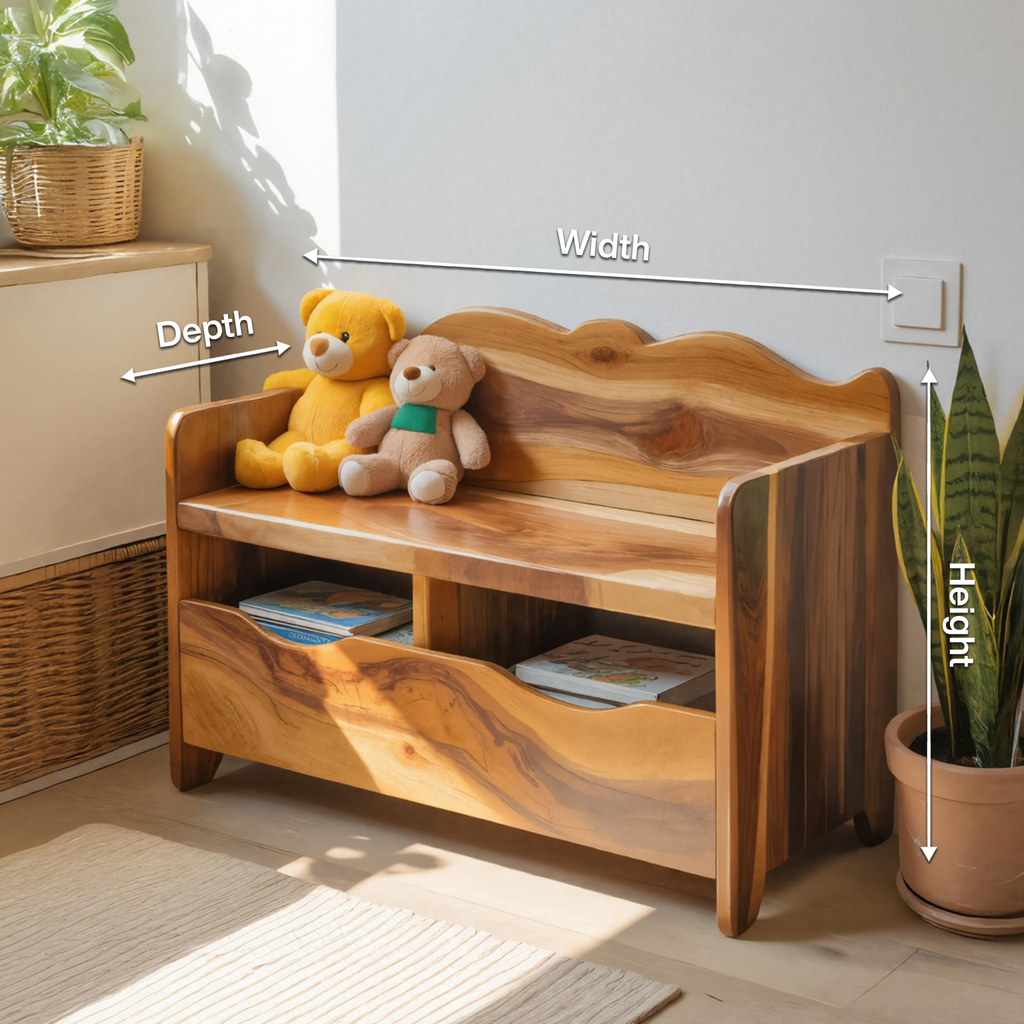 Montessori Bench With Book Storage For Kids Room Entryway And Playroom - view 8 of 8