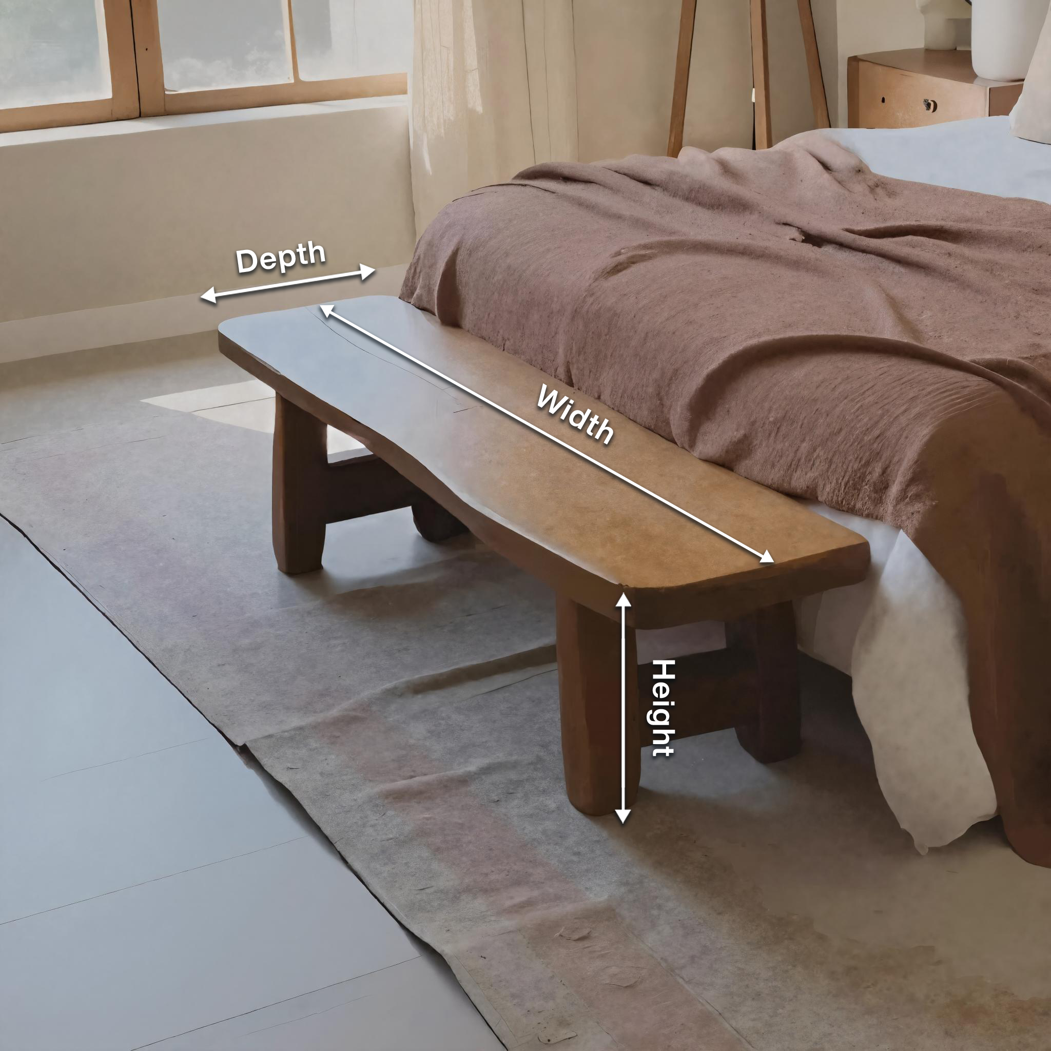 Minimalist End Of Bed Bench For Bedroom Entryway - view 8 of 8