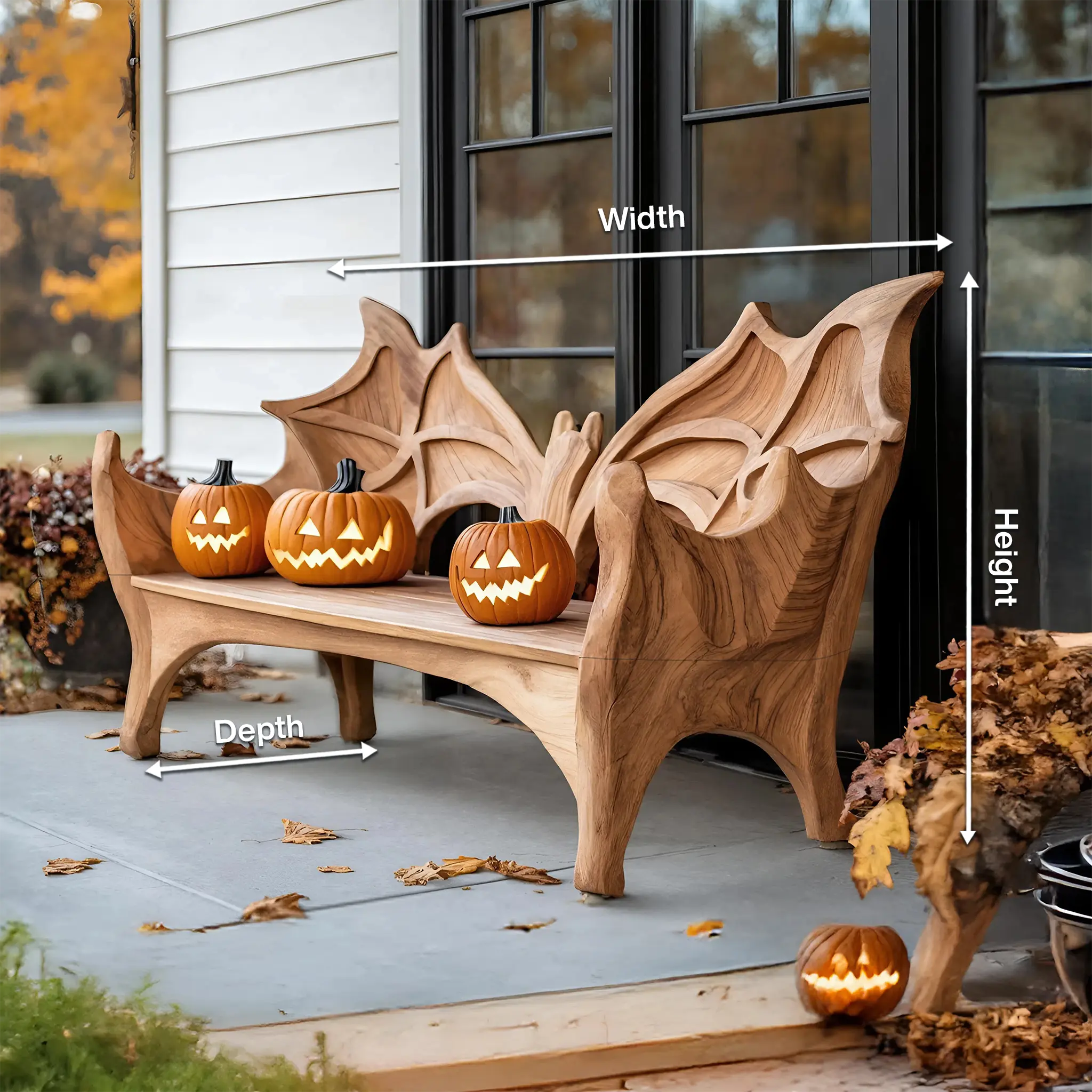 Mid Century Live Edge Outdoor Bench For Patio And Garden Design - view 8 of 8