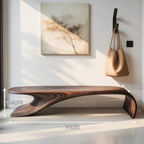 Modern Sculptural Bench With Flowing Curves For Living Room - view 8 of 8