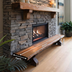 Rustic Live Edge Wood Bench For Entryway Seating - view 8 of 8
