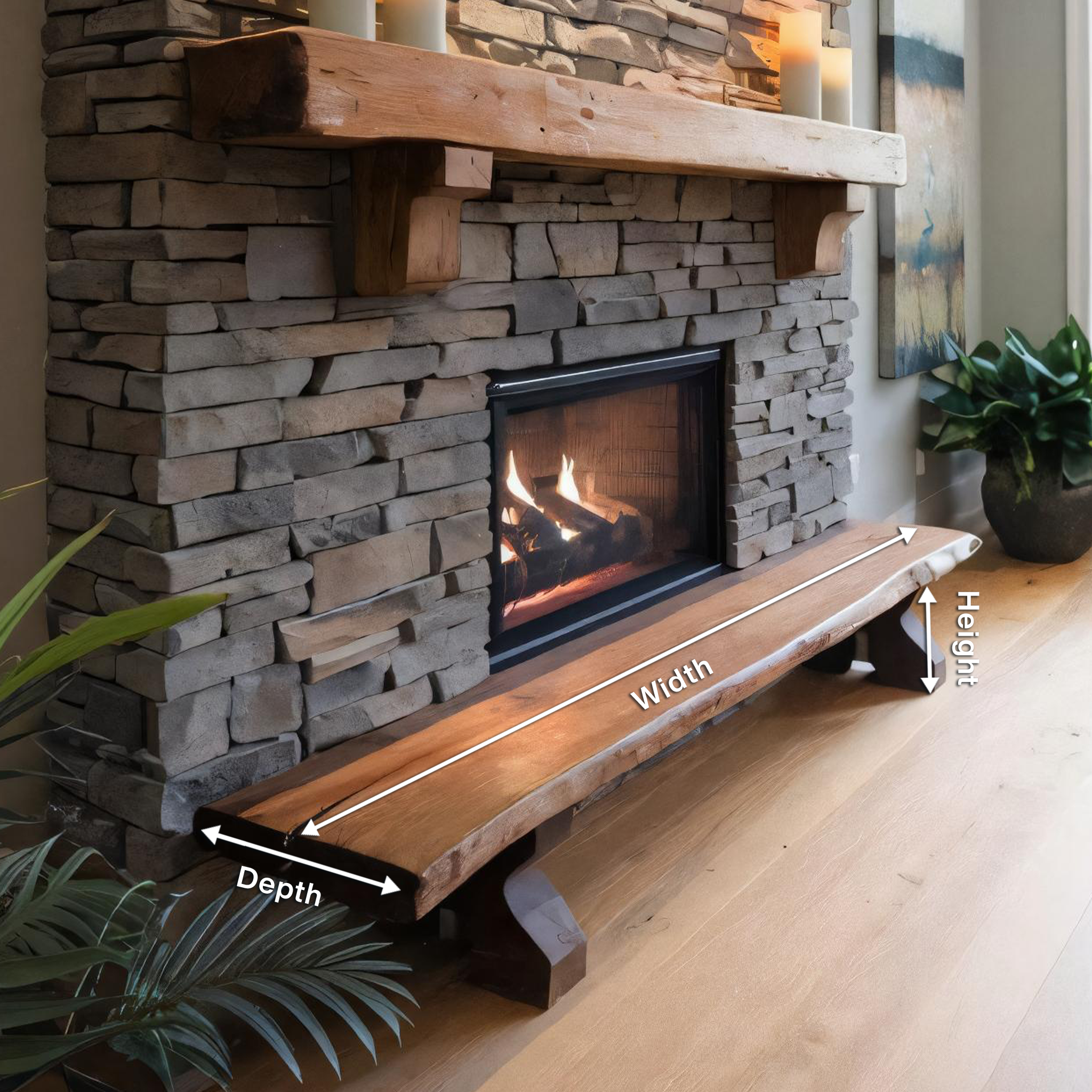 Rustic Live Edge Wood Bench For Entryway Seating - view 8 of 8