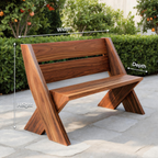 Modern Outdoor Bench With Angled Legs For Garden Patio And Backyard - view 8 of 8