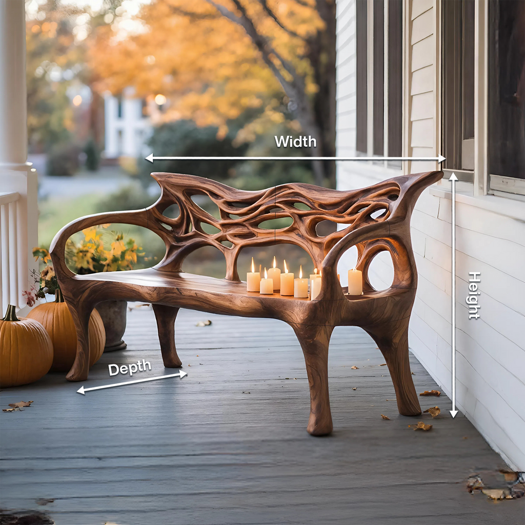 Mid Century Solid Wood Halloween Bench For Outdoor Design - view 8 of 8