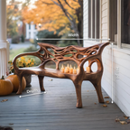 Mid Century Solid Wood Halloween Bench For Outdoor Design - view 8 of 8