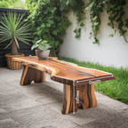 Minimalist Live Edge Outdoor Bench For Entryway Or Patio - view 8 of 8